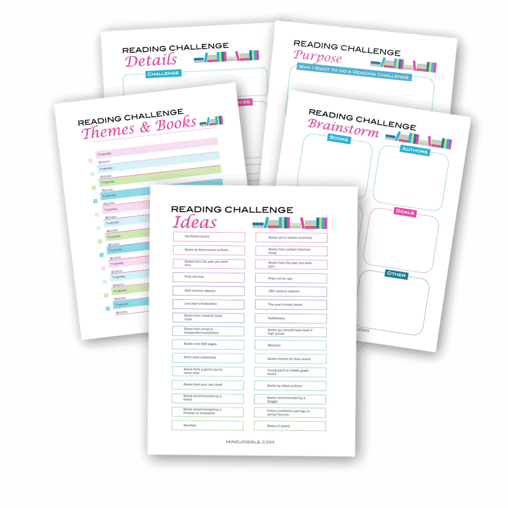 Preview of reading challenge brainstorm sheets